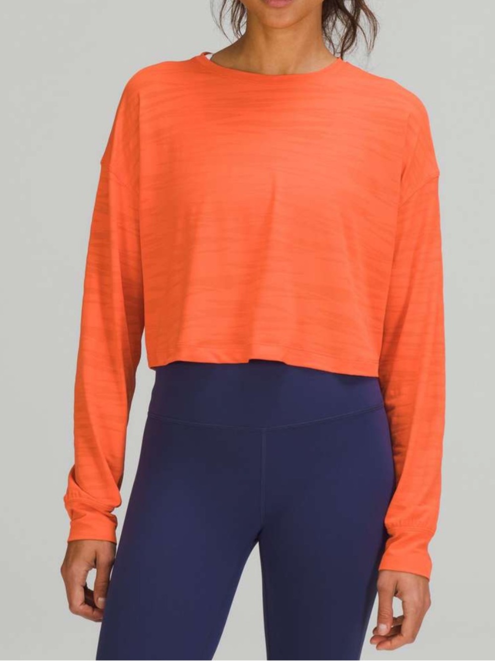 Women’s Lululemon Muscle Love Long Sleeve Shirt *Tiger Mesh Warm Coral Size 4